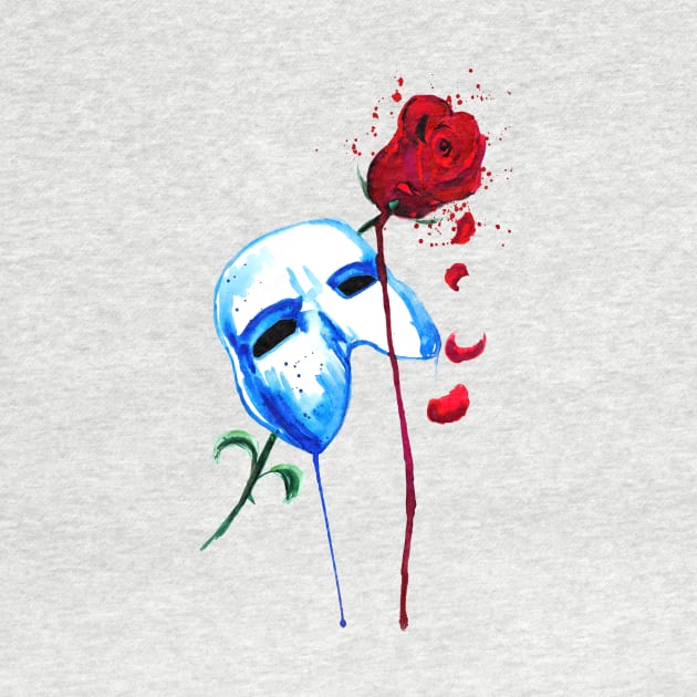 Phantom and Rose- Phantom of the Opera by beaugeste2280@yahoo.com